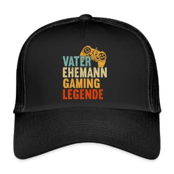 Gamer Dad Dad Gaming Lover Video Game PC - Trucker Cap - black/black - Front