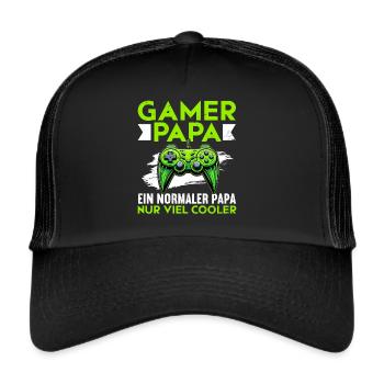 Gamer Dad Dad Gaming Lover Video Game PC - Trucker Cap - black/black - Front