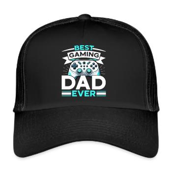 Gamer Dad Dad Gaming Lover Video Game PC - Trucker Cap - black/black - Front