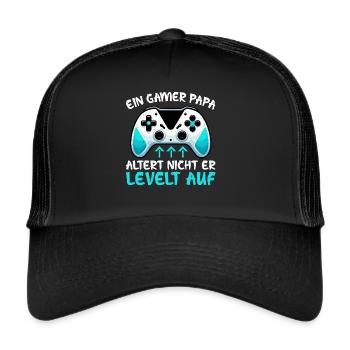 Gamer Dad Dad Gaming Lover Video Game PC - Trucker Cap - black/black - Front