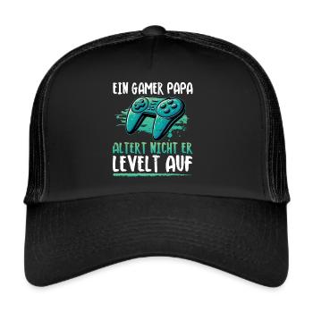 Gamer Dad Dad Gaming Lover Video Game PC - Trucker Cap - black/black - Front