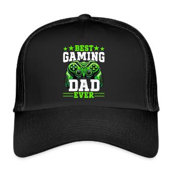 Gamer Dad Dad Gaming Lover Video Game PC - Trucker Cap - black/black - Front