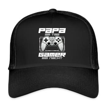 Gamer Dad Dad Gaming Lover Video Game PC - Trucker Cap - black/black - Front