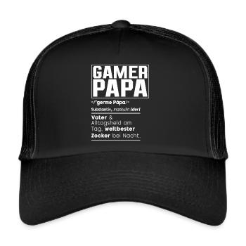 Gamer Dad Dad Gaming Lover Video Game PC - Trucker Cap - black/black - Front
