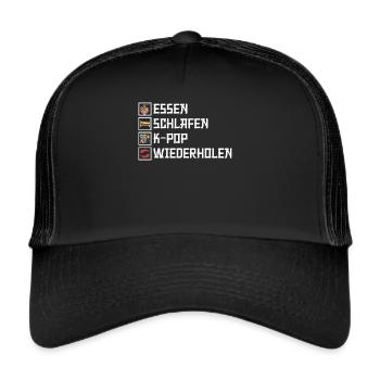 K-Pop Koreanischer Kpop Kultur Kpop Südkorea Tanz - Trucker Cap - Schwarz/Schwarz - Vorne