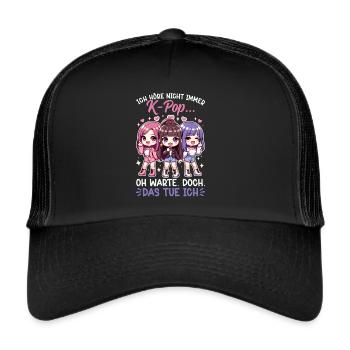 K-Pop Koreanischer Kpop Kultur Kpop Südkorea Tanz - Trucker Cap - Schwarz/Schwarz - Vorne