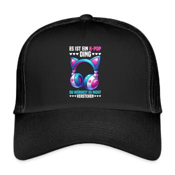K-Pop Koreanischer Kpop Kultur Kpop Südkorea Tanz - Trucker Cap - Schwarz/Schwarz - Vorne