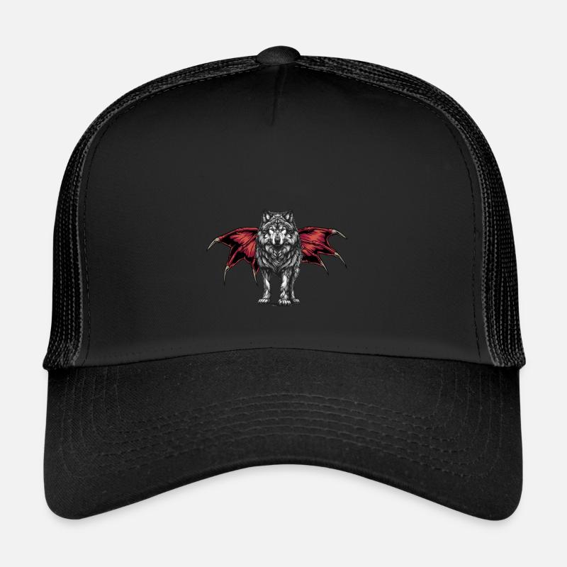 Halloween Wolf Wölfe Werwolf - Trucker Cap - Schwarz/Schwarz