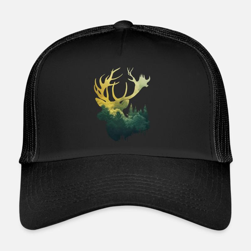 Silhouette de cerf de forêt proximité avec la nature Casquette trucker 