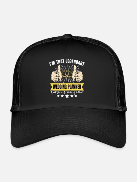 Wedding planner légendaire - Casquette trucker  - noir/noir - Devant