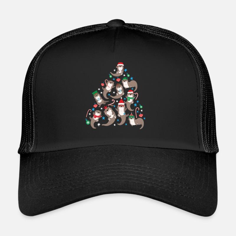 Otter Christmas Tree Trucker Cap