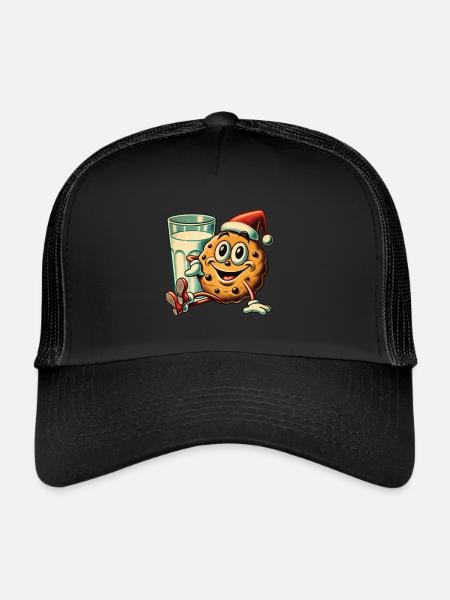 Christmas Retro Vintage Biscuit Style - Trucker Cap - black/black - Front
