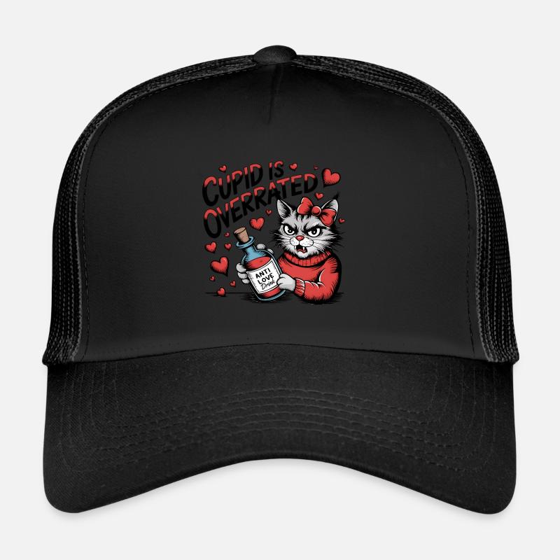 Célibataire Saint-Valentin Amour Cupidon Drôle Dicton Casquette trucker 