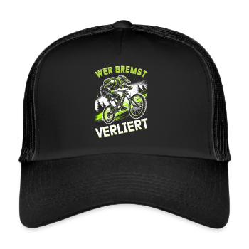 Vététistes Amateurs de vélo Cyclistes Cyclisme - Casquette trucker  - noir/noir - Devant