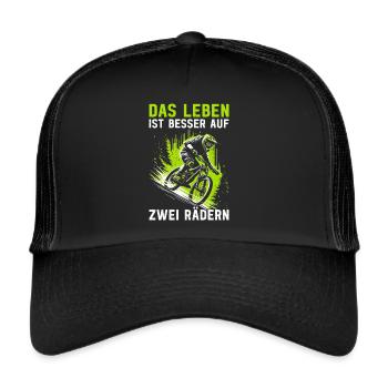 Vététistes Amateurs de vélo Cyclistes Cyclisme - Casquette trucker  - noir/noir - Devant