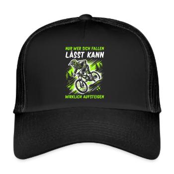 Vététistes Amateurs de vélo Cyclistes Cyclisme - Casquette trucker  - noir/noir - Devant