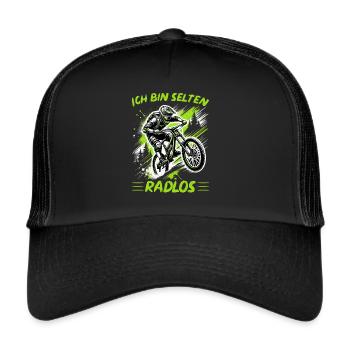 Vététistes Amateurs de vélo Cyclistes Cyclisme - Casquette trucker  - noir/noir - Devant