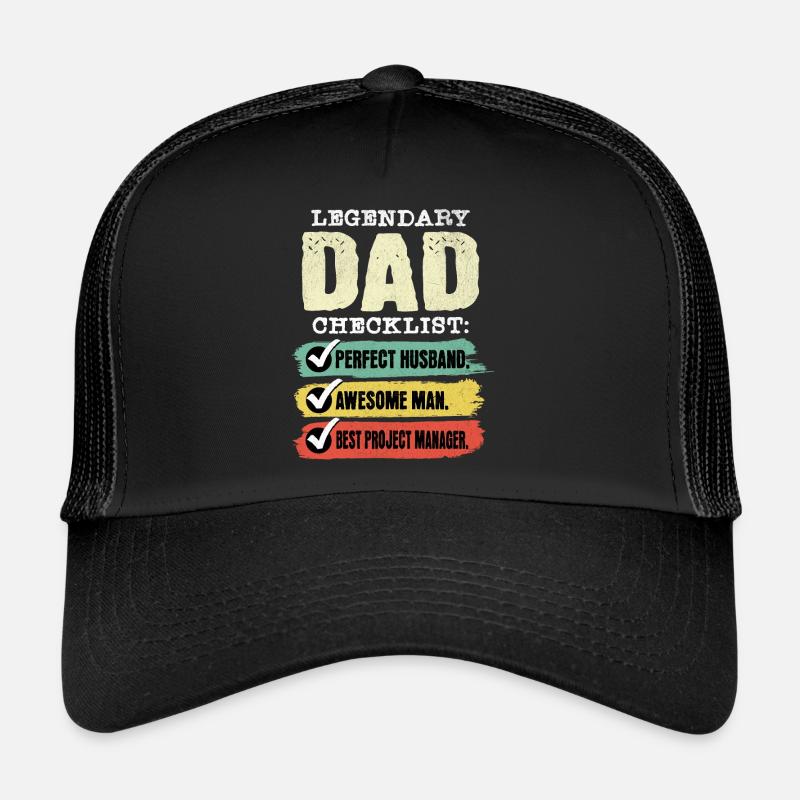 Papa Projektmanager Vatertag - Trucker Cap - Schwarz/Schwarz
