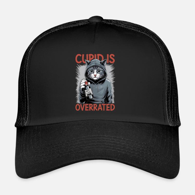 Célibataire Saint-Valentin Amour Cupidon Drôle Dicton Casquette trucker 