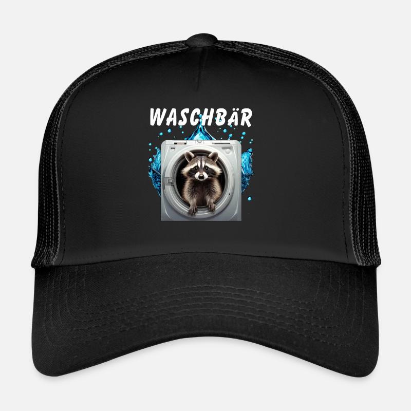 WASCHBÄR - Trucker Cap - Schwarz/Schwarz