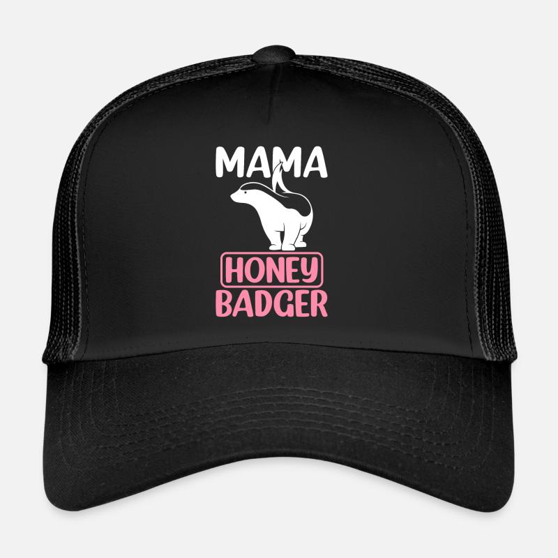 Mama Honigdachs - Trucker Cap - Schwarz/Schwarz
