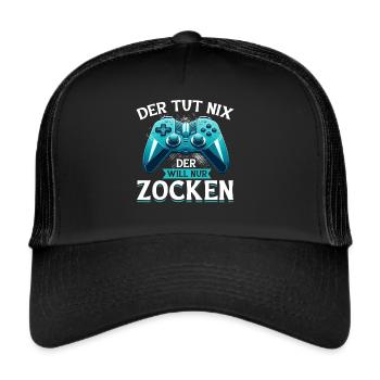 Gaming Gamer Gamer Video Player Console PC Gaming - Trucker Cap - black/black - Front
