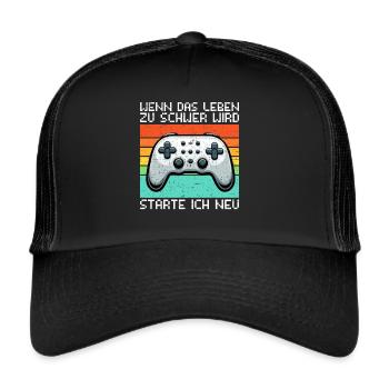 Gaming Gamer Gamer Video Player Console PC Gaming - Trucker Cap - black/black - Front