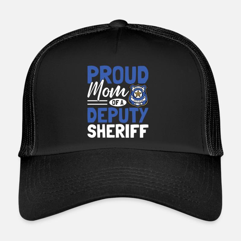 Stolze Mutter Von Einem Stellvertretenden Sheriff Strafverfolgungsbehörden Trucker Cap