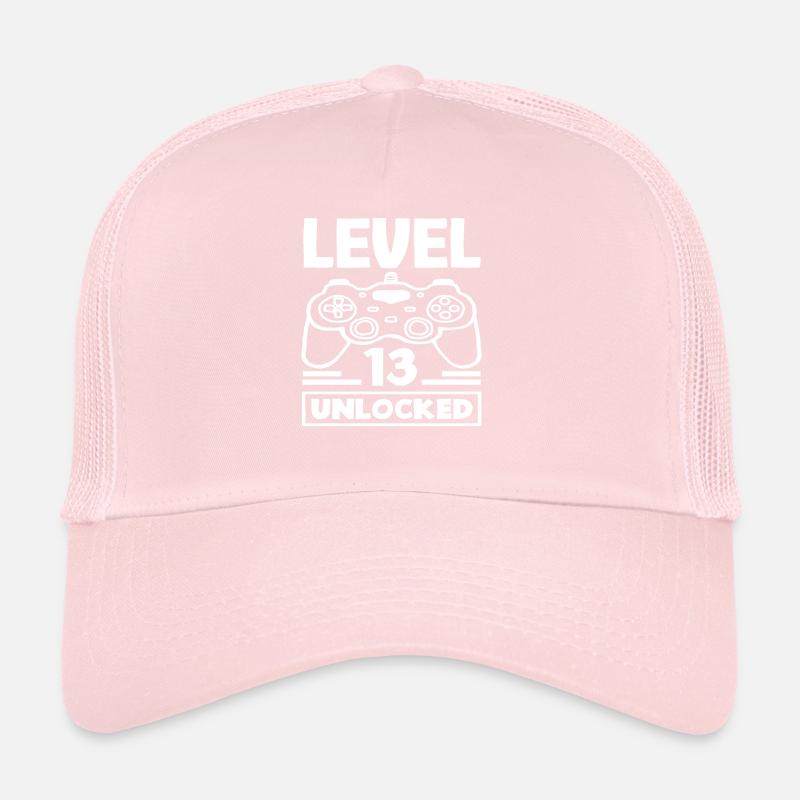 Level 13 Unlocked 13th Birthday Trucker Cap