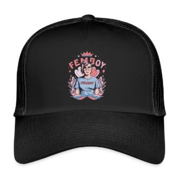Femboy Pride Design –Gender Ladyboy Genderfluid - Trucker Cap - black/black - Front