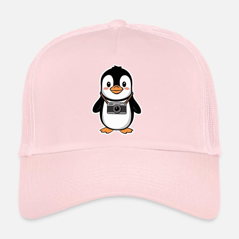 Pingouin mignon avec conception de caméra Casquette trucker 