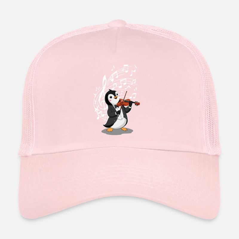 Pingouin musical avec violon Casquette trucker 