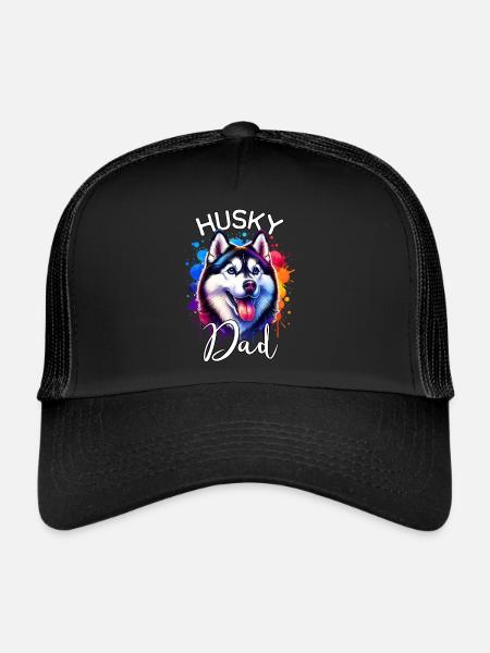 Schlittenhund Papa Husky - Trucker Cap - Schwarz/Schwarz