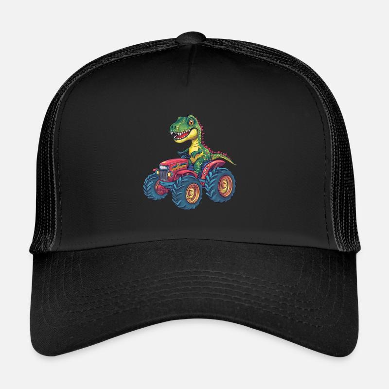 T-Rex Kinder Tiere - Trucker Cap - Schwarz/Schwarz
