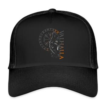 Valhalla Wolf Norse Gods Norse Vikings - Trucker Cap - black/black - Front