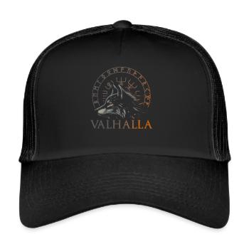 Valhalla Wolf Norse Gods Norse Vikings - Trucker Cap - black/black - Front