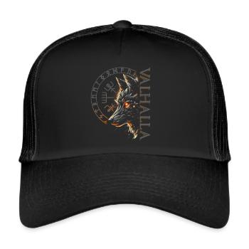 Valhalla Wolf Norse Gods Norse Vikings - Trucker Cap - black/black - Front
