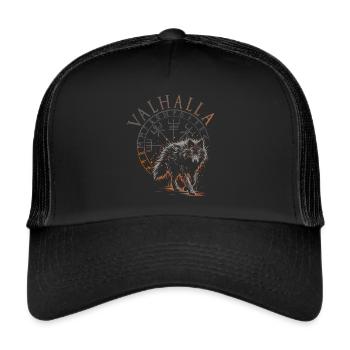 Valhalla Wolf Norse Gods Norse Vikings - Trucker Cap - black/black - Front