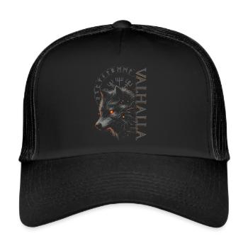 Valhalla Wolf Norse Gods Norse Vikings - Trucker Cap - black/black - Front