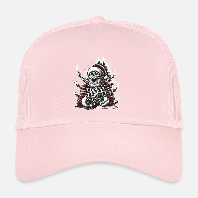 Santa Claus Electrocution Dark Artwork Trucker Cap