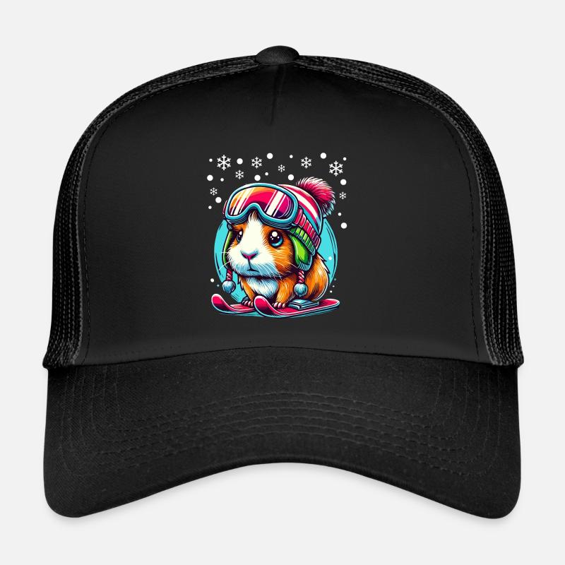Cochon d’Inde Ski Neige Piste Mignon Casquette trucker 