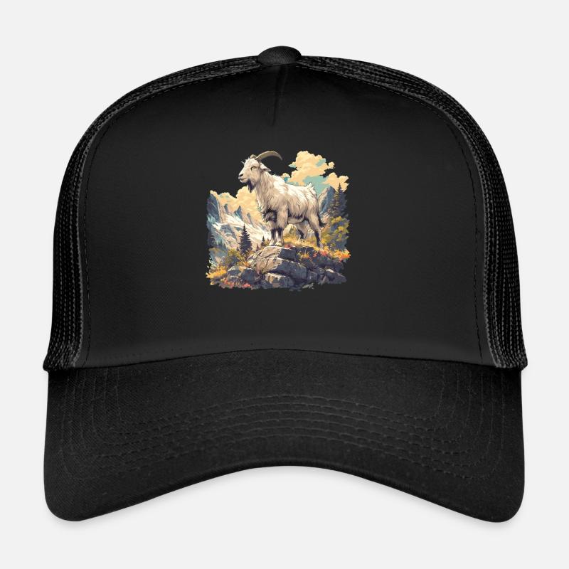 Ziegen Ziege - Trucker Cap - Schwarz/Schwarz