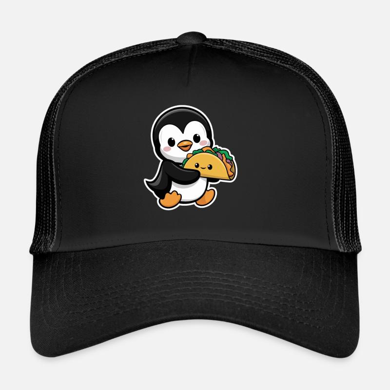 Pingouin mignon avec taco Casquette trucker 