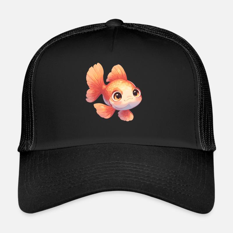 poisson rouge - Casquette trucker  - noir/noir