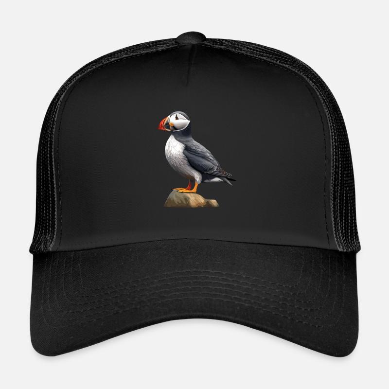 Niedlicher Papageientaucher - Trucker Cap - Schwarz/Schwarz