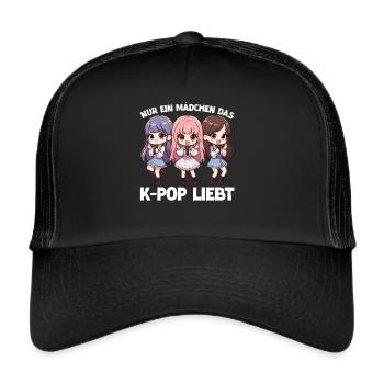 K-Pop Koreanischer Musik Kpop Fans Kdrama - Trucker Cap - Schwarz/Schwarz - Vorne