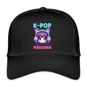 K-Pop Koreanischer Musik Kpop Fans Kdrama - Trucker Cap - Schwarz/Schwarz - Vorne