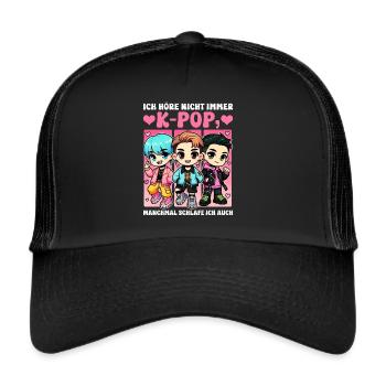 K-Pop Koreanischer Musik Kpop Fans Kdrama - Trucker Cap - Schwarz/Schwarz - Vorne