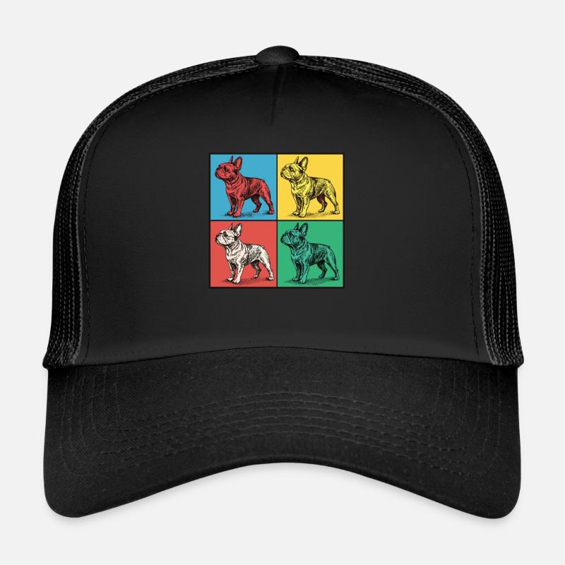 Bouledogue français Pop Art Design Casquette trucker 