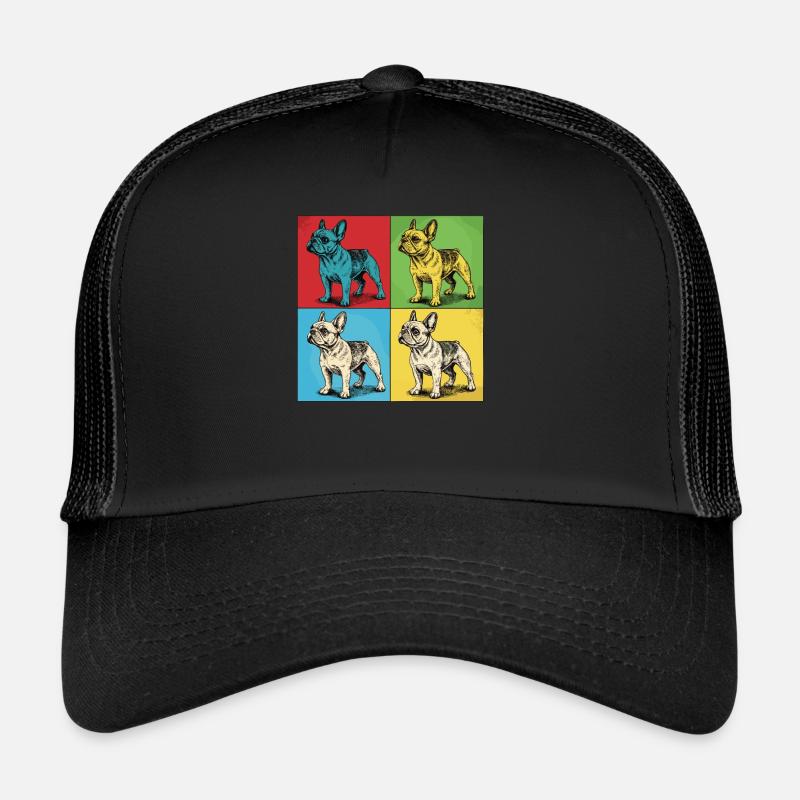 Bouledogue français Pop Art Design Casquette trucker 